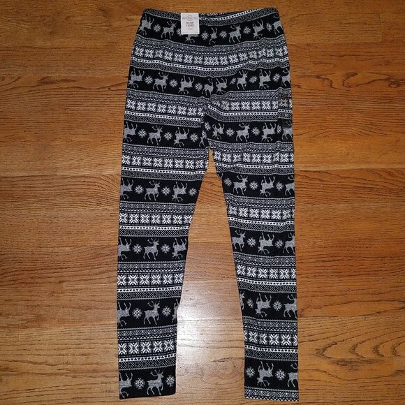 NEW Authentic American Heritage SO Holiday Leggings Black Reindeer Mid Rise MED - Picture 6 of 7
